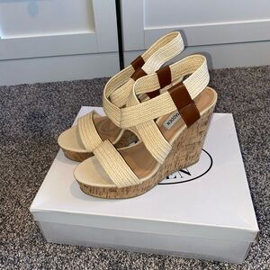Steve Madden Cork Wedge Sandals 7
